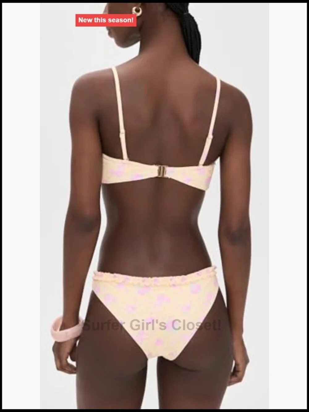 Ruffled Bralette Bikini Set with Padded Underwire Cups